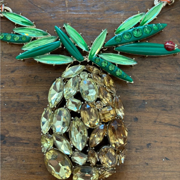 Betsey Johnson Pineapple Necklace BLING SUMMER RESORT CRUISE - Picture 3 of 3